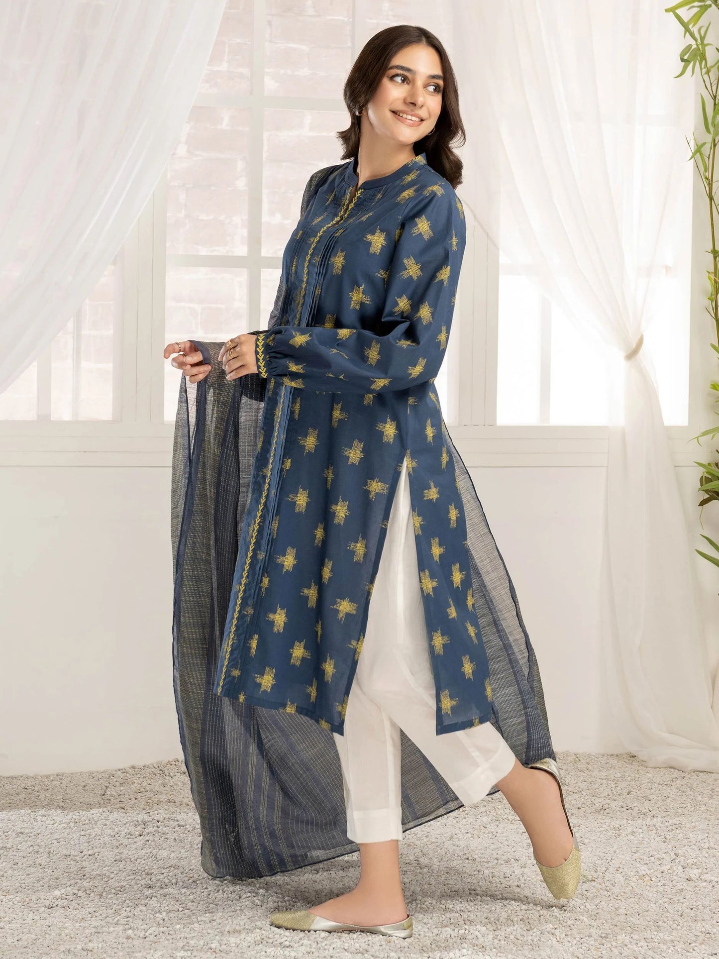 3pc Ready to Wear Dress by Limelight  U2789-Navy Blue