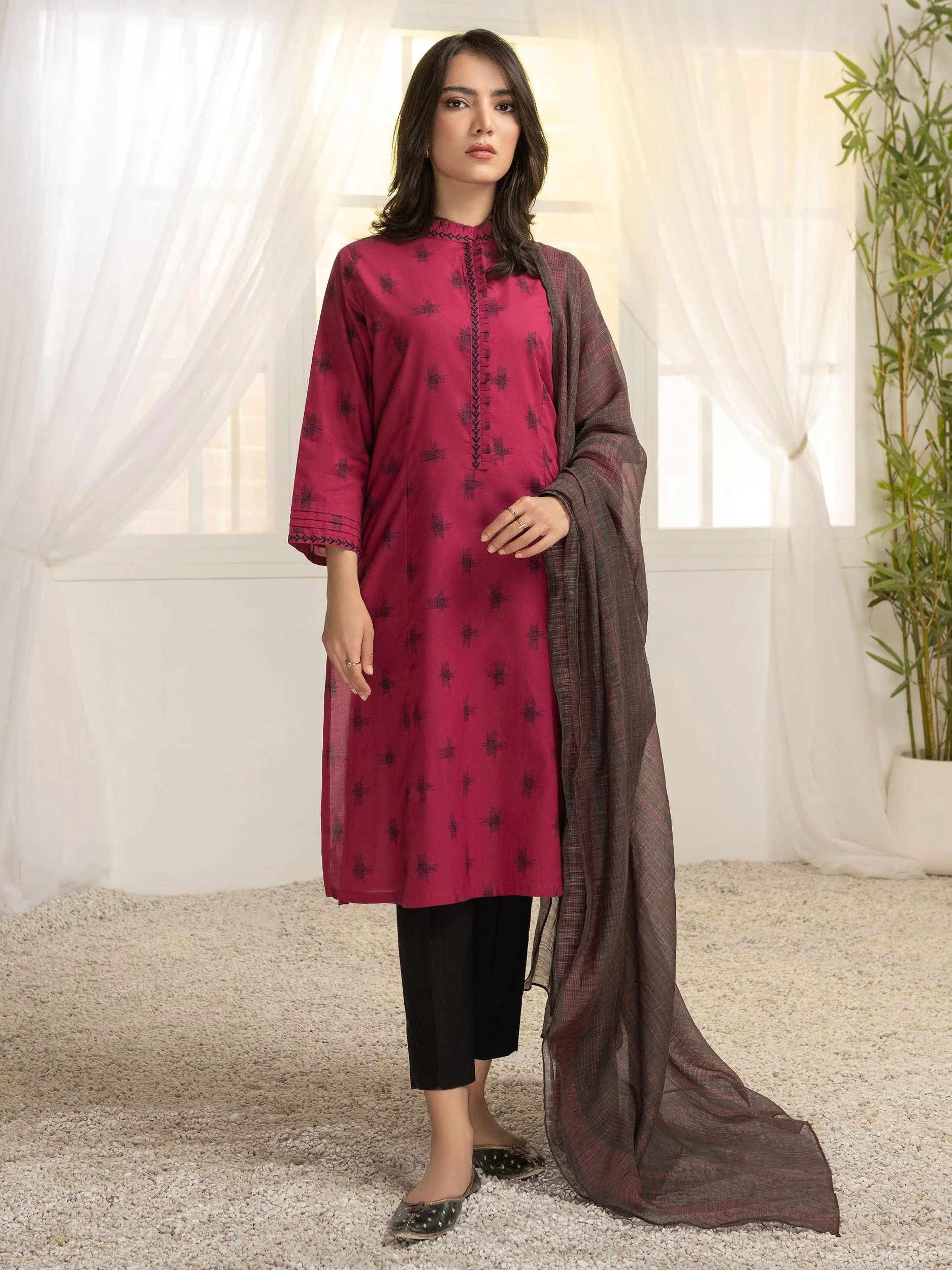 3pc Ready to Wear Dress by Limelight  U2789-Plum