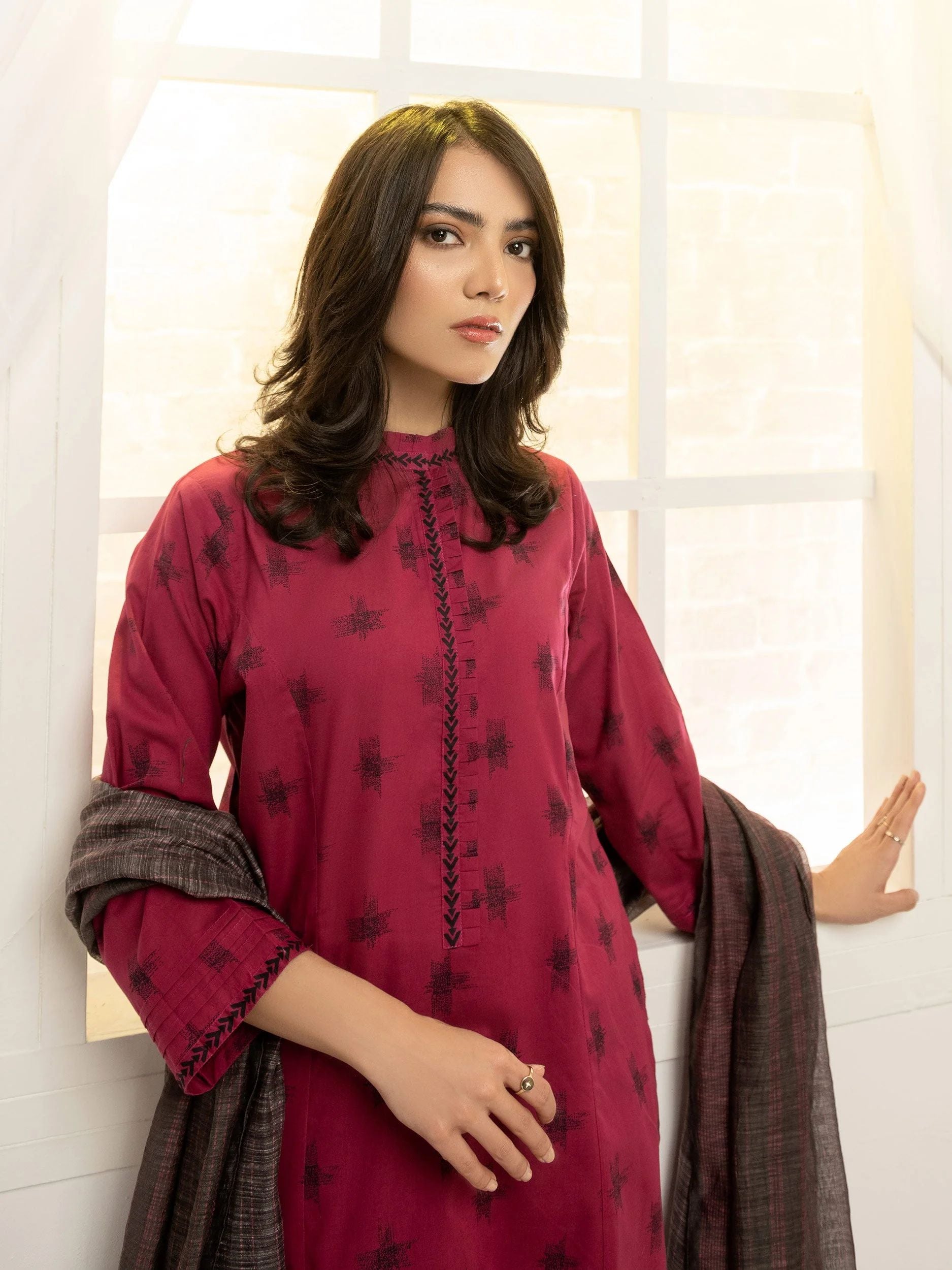 3pc Ready to Wear Dress by Limelight  U2789-Plum