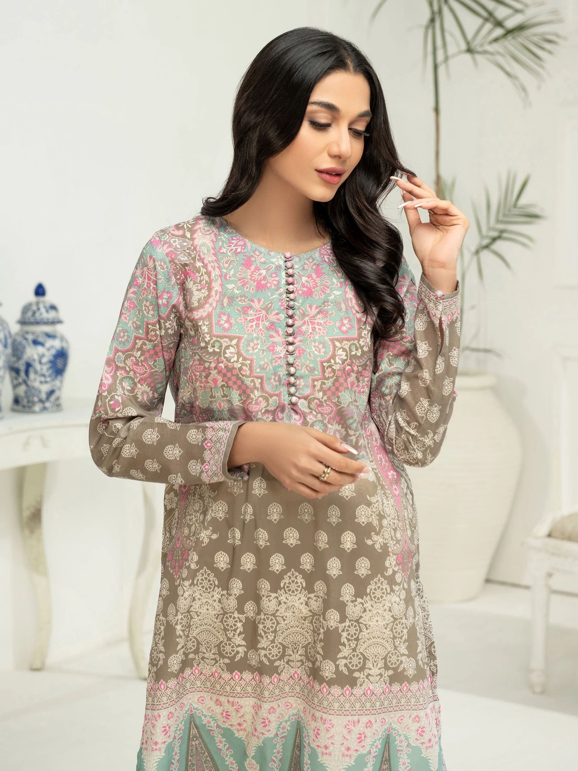 2pc Ready to Wear Dress by Limelight U2879-Grey