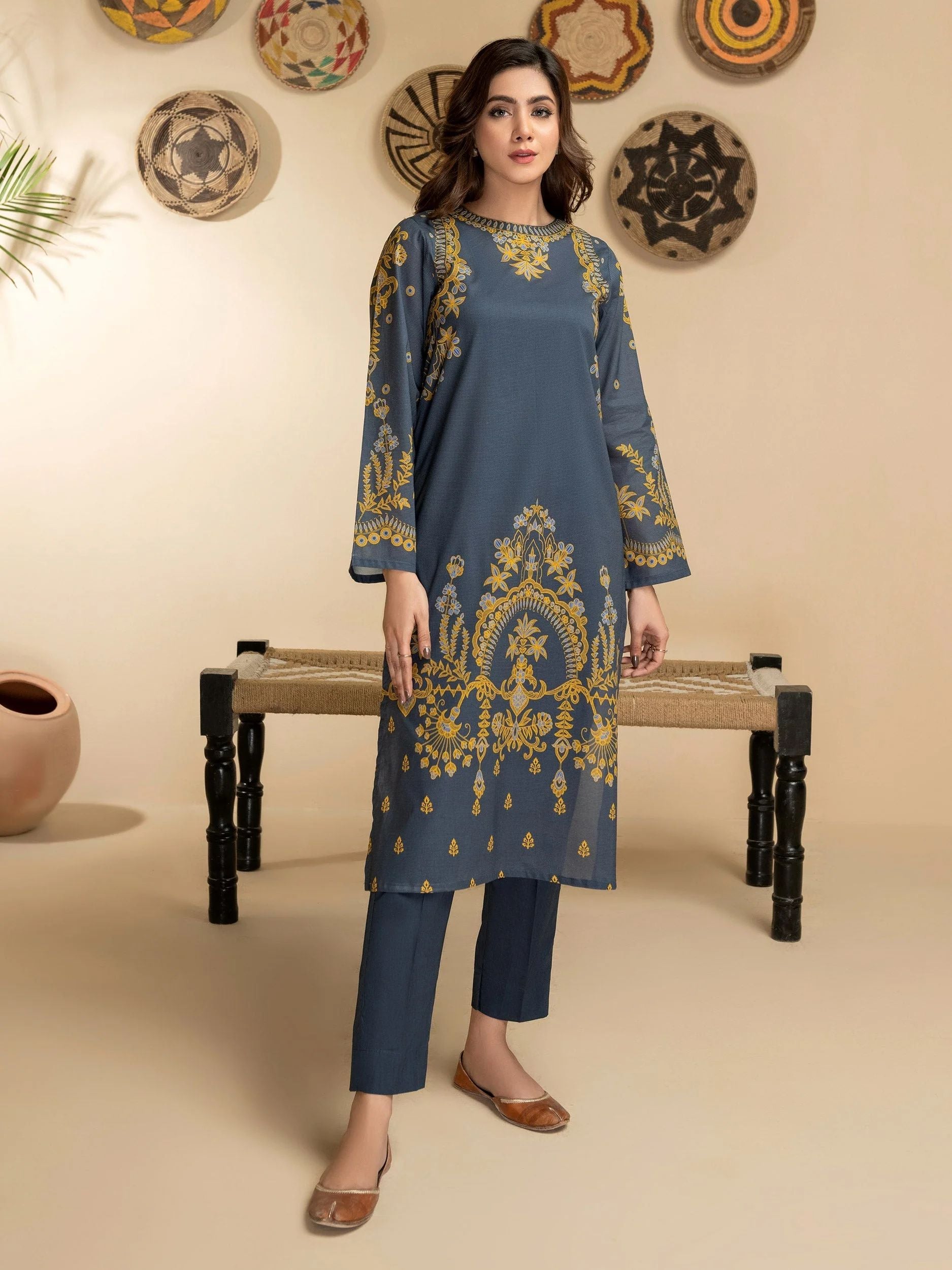 2pc Ready to Wear Dress by Limelight U2884-Blue