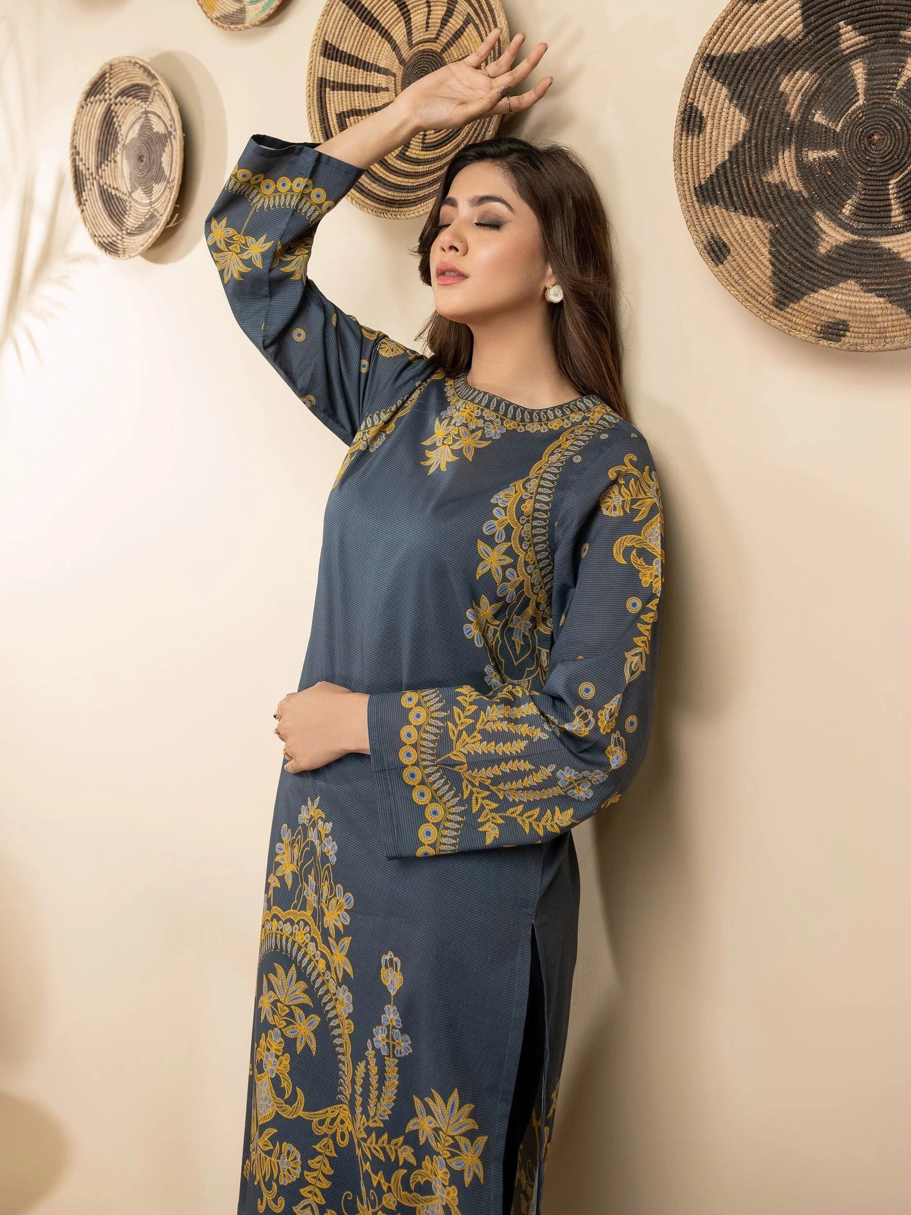 2pc Ready to Wear Dress by Limelight U2884-Blue
