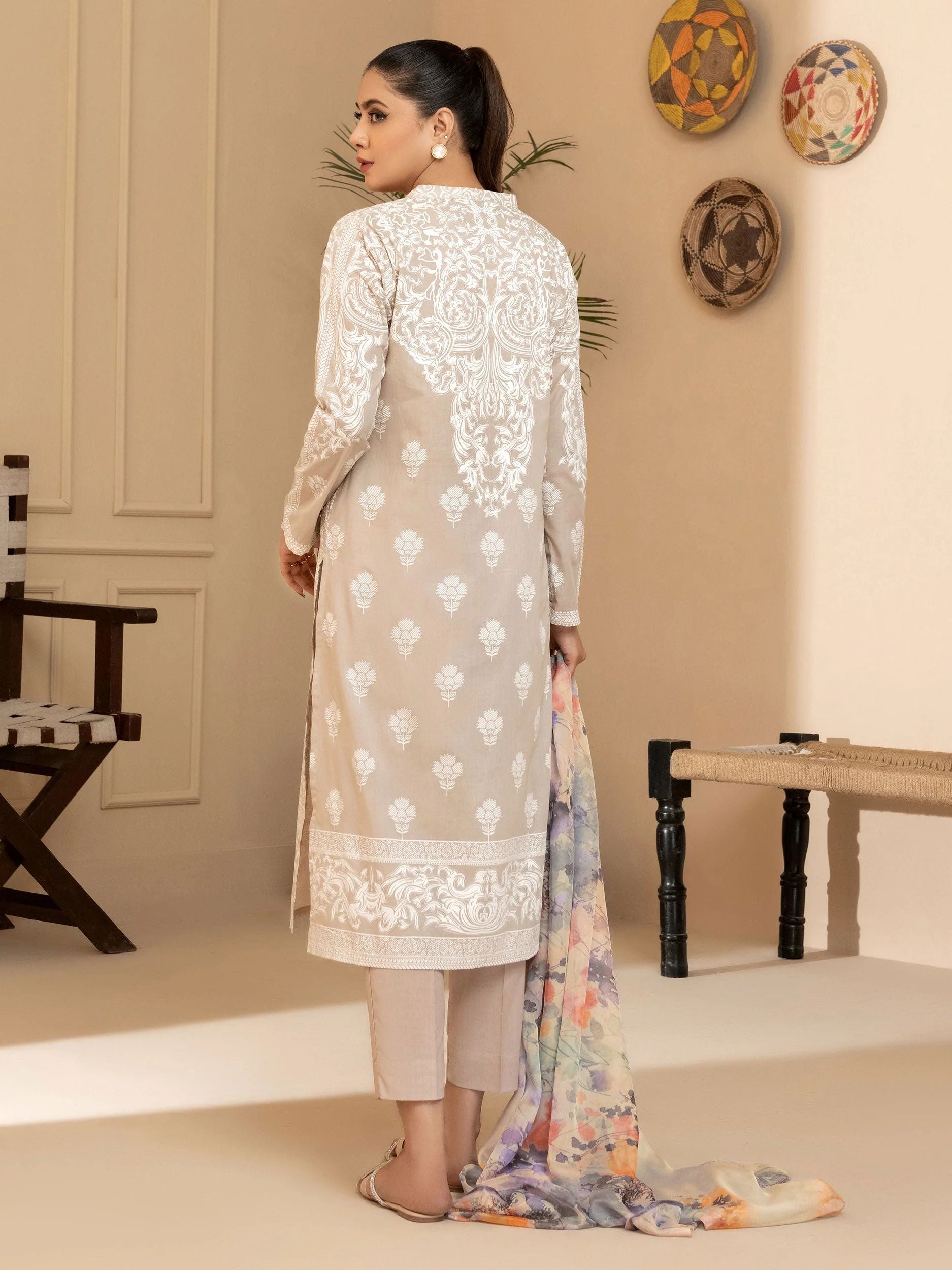 3pc Ready to Wear Dress by Limelight  U2948-Beige