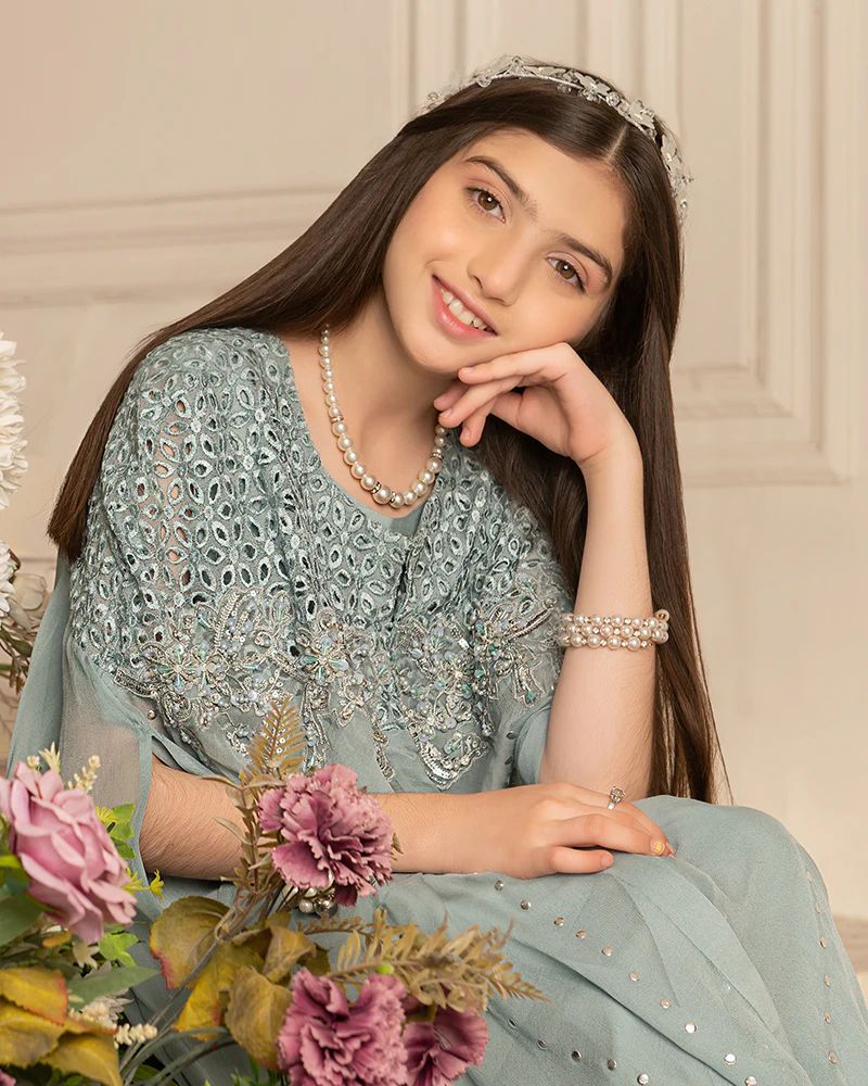 Zehra by Ain Raw Chiffon Cape Festive Designer Womenswear ZAR8