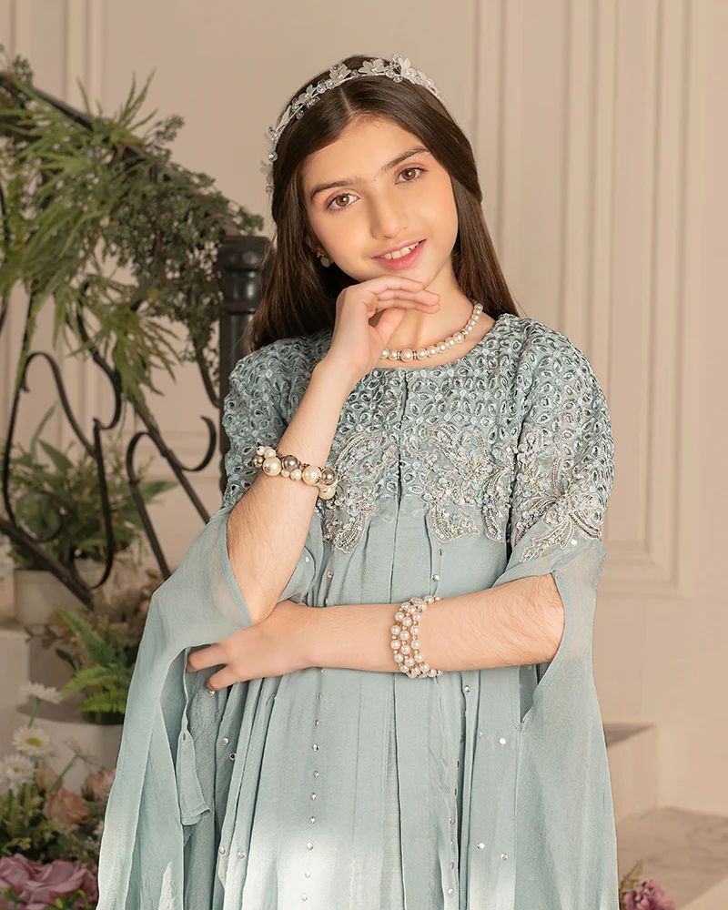 Zehra by Ain Raw Chiffon Cape Festive Designer Womenswear ZAR8