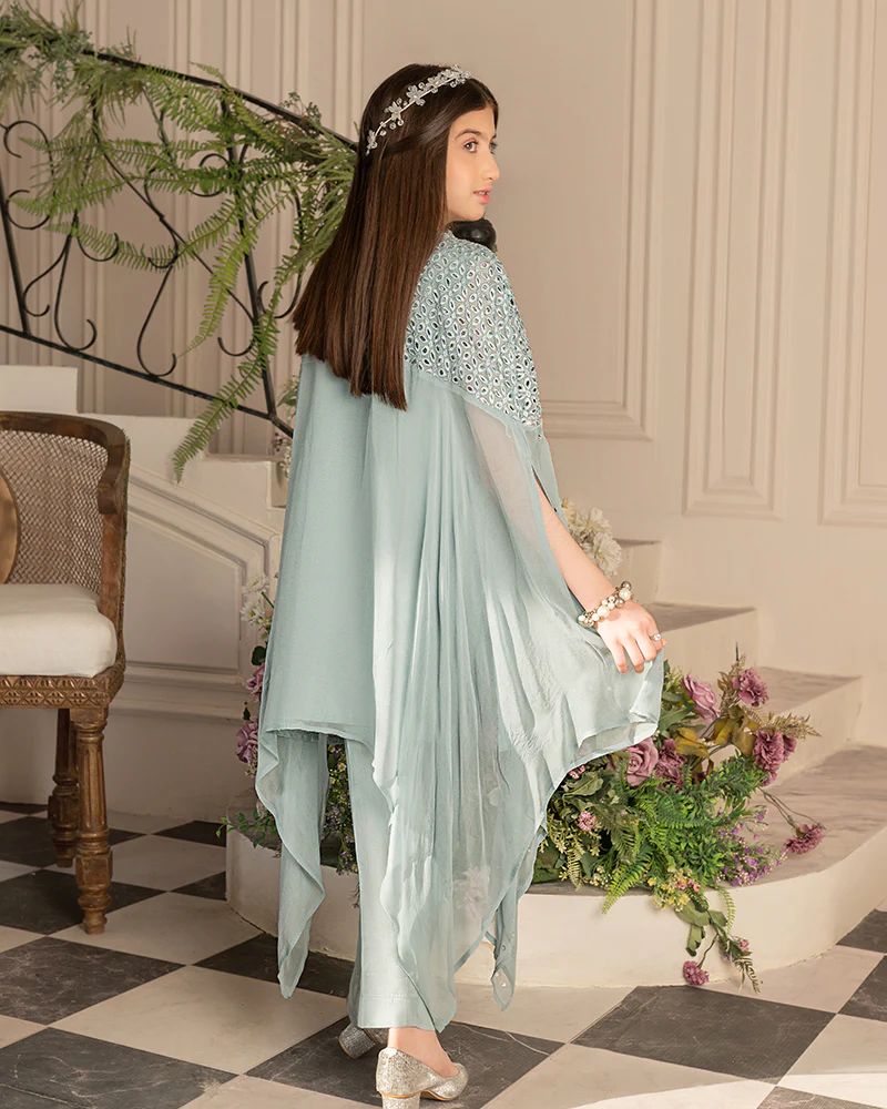Zehra by Ain Raw Chiffon Cape Festive Designer Womenswear ZAR8