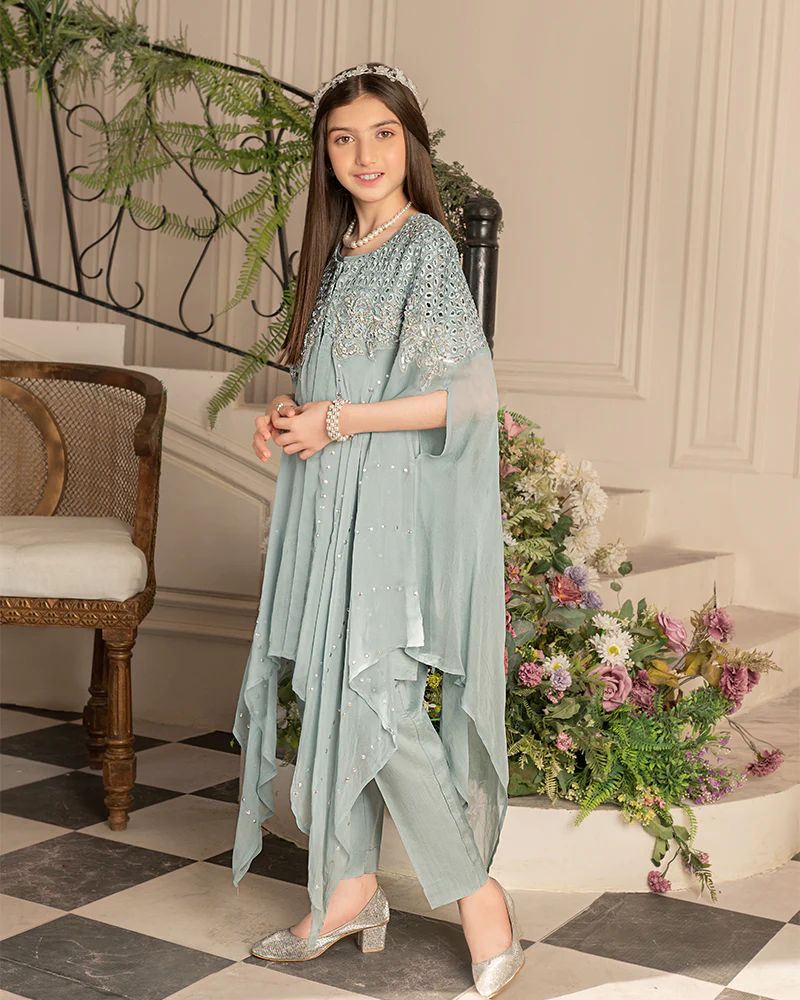 Zehra by Ain Raw Chiffon Cape Festive Designer Womenswear ZAR8