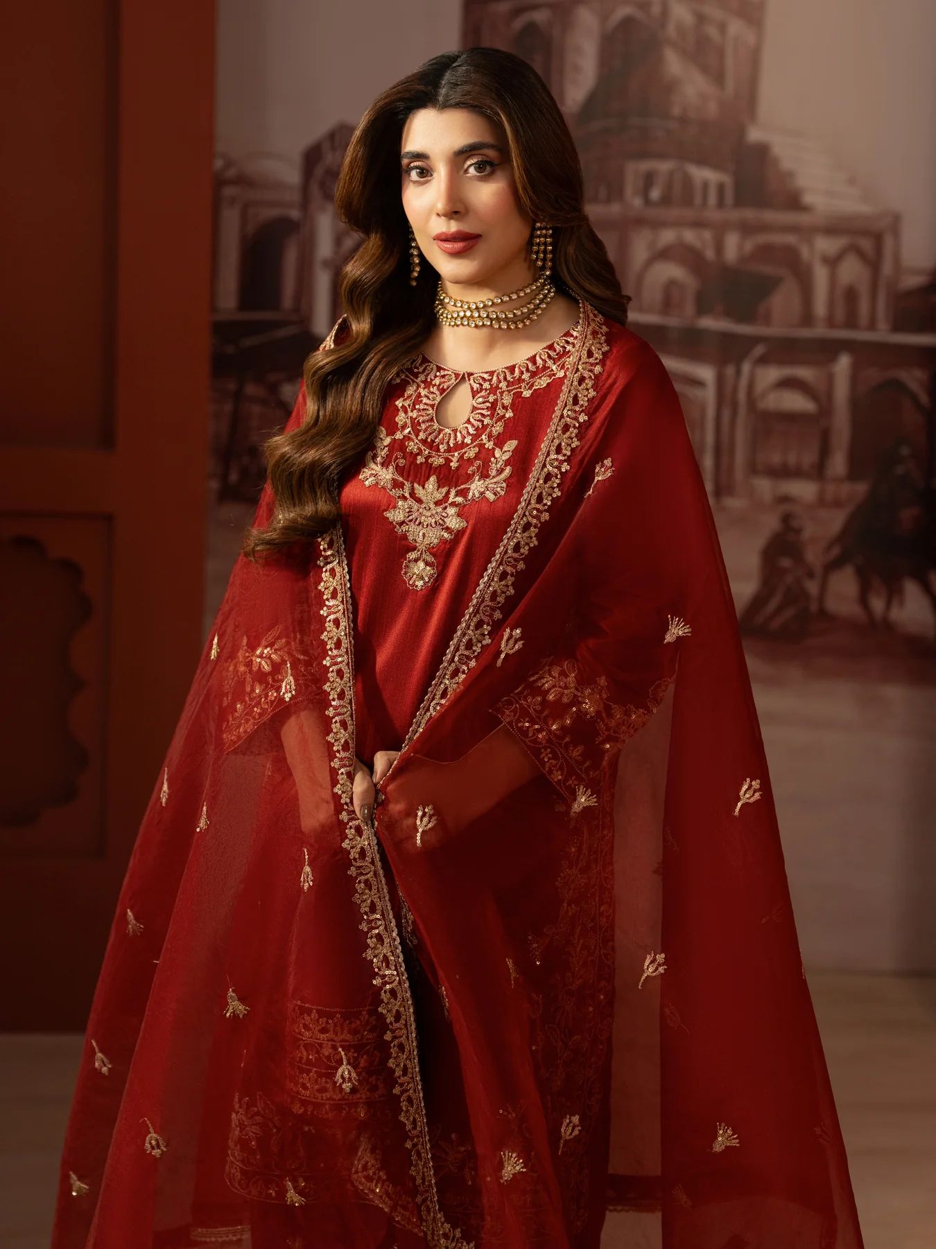 CCM3 Mohagni Chanda Raw Silk Embroidered Farshi Shalwar Suit