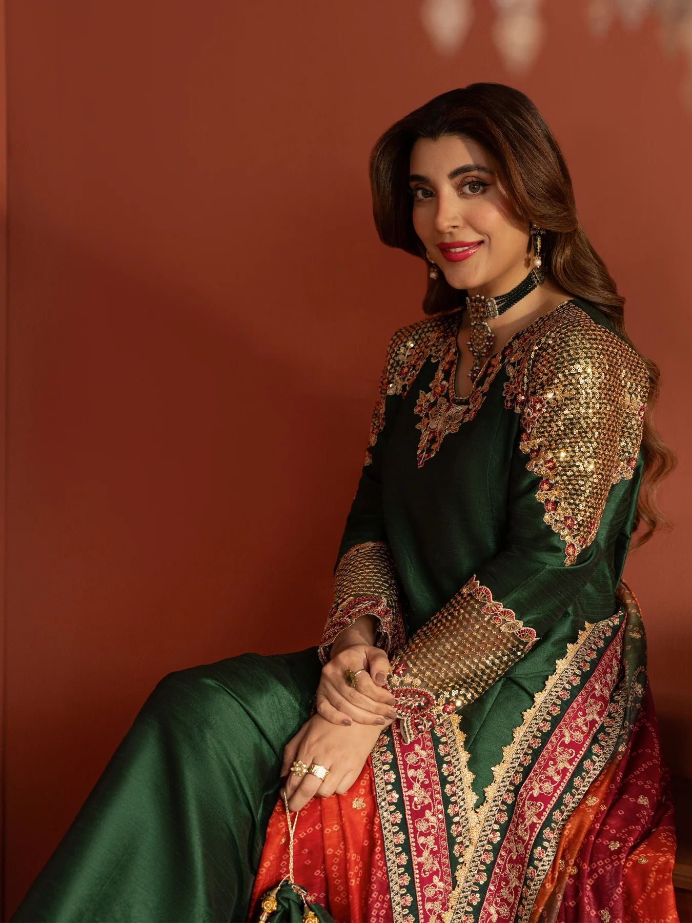 CCM4 Mohagni Chanda Raw Silk Embroidered Panel Frock Suit