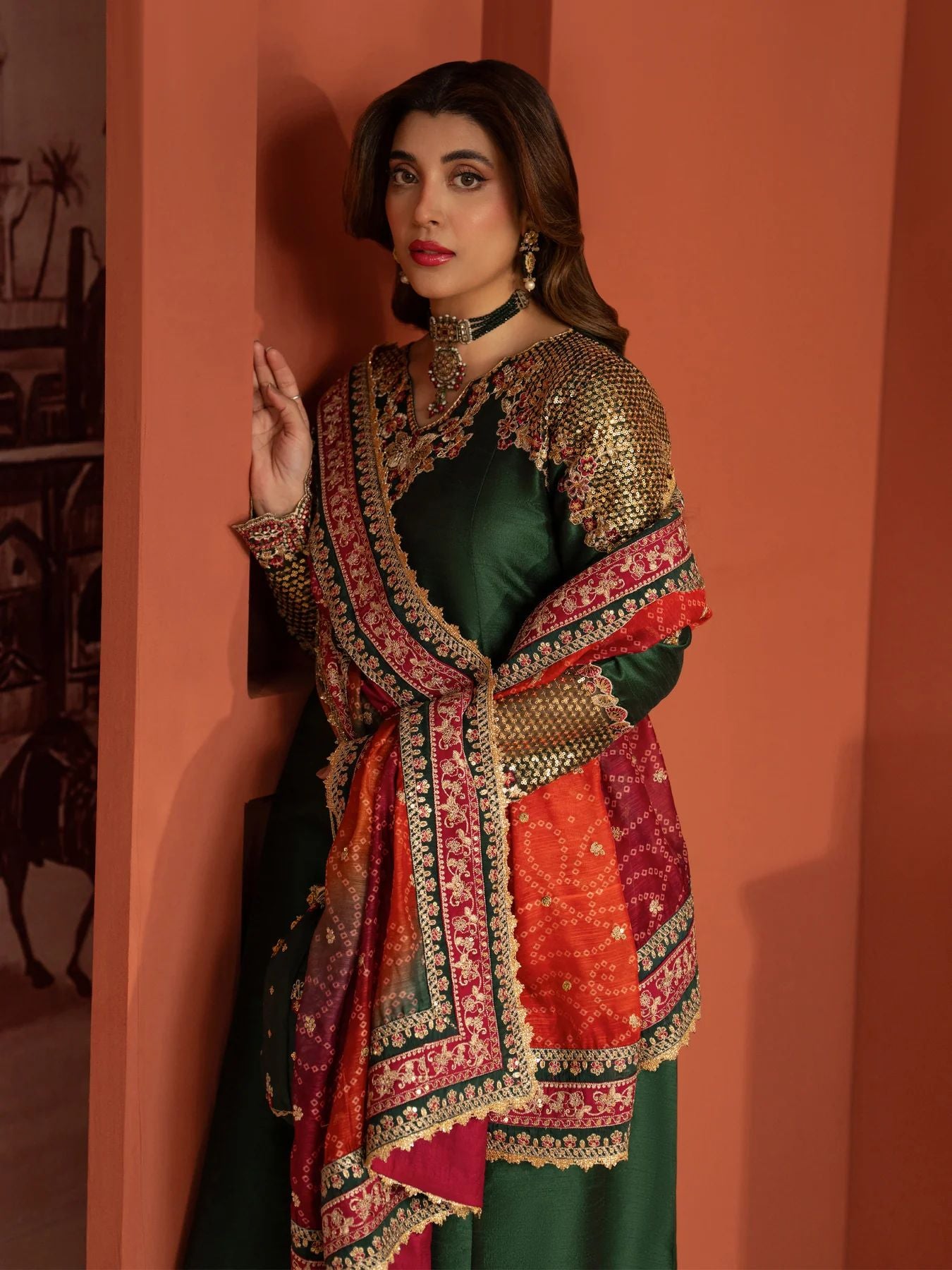 CCM4 Mohagni Chanda Raw Silk Embroidered Panel Frock Suit
