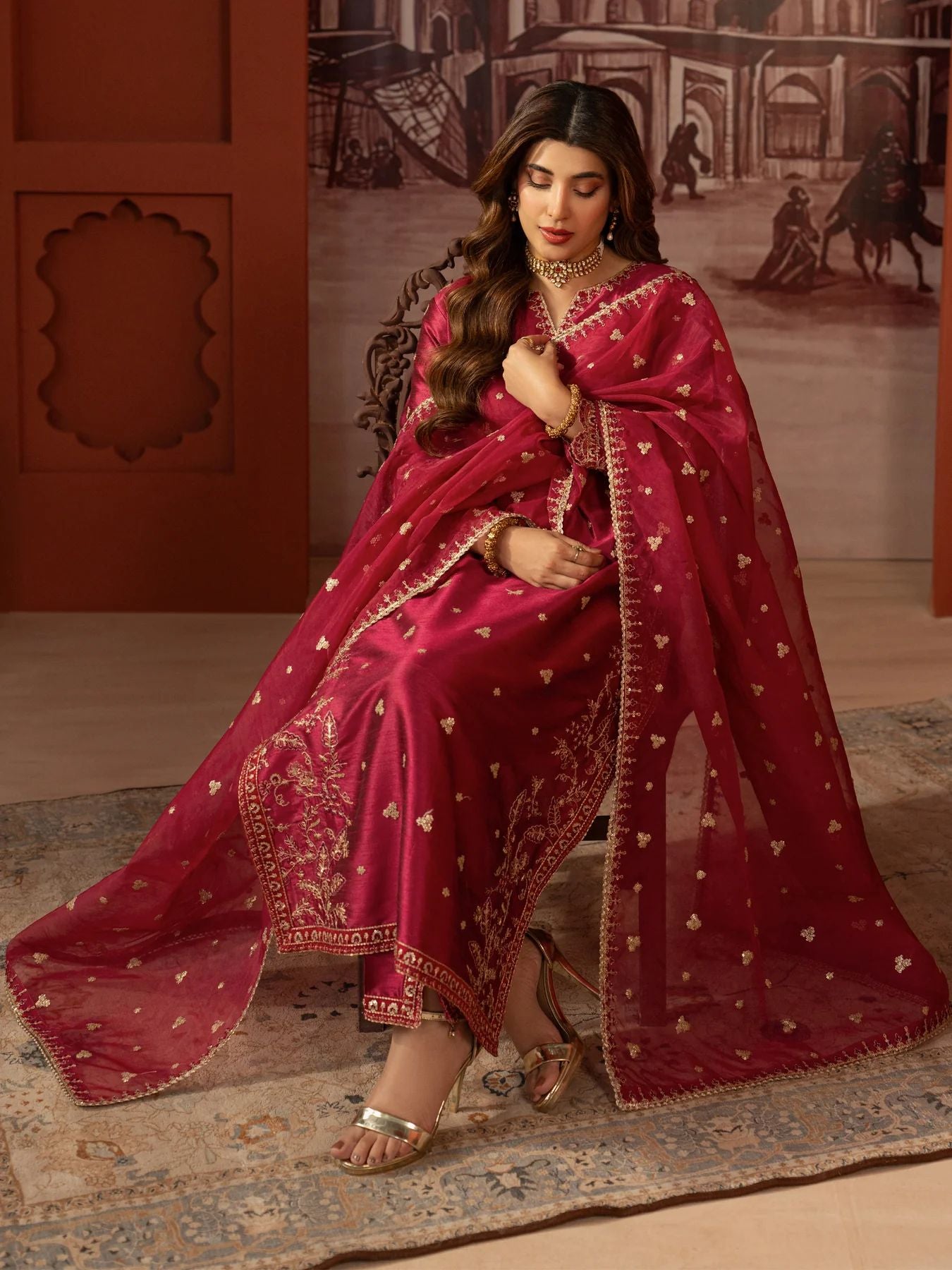 CCM5 Mohagni Chanda Raw Silk Embroidered Suit