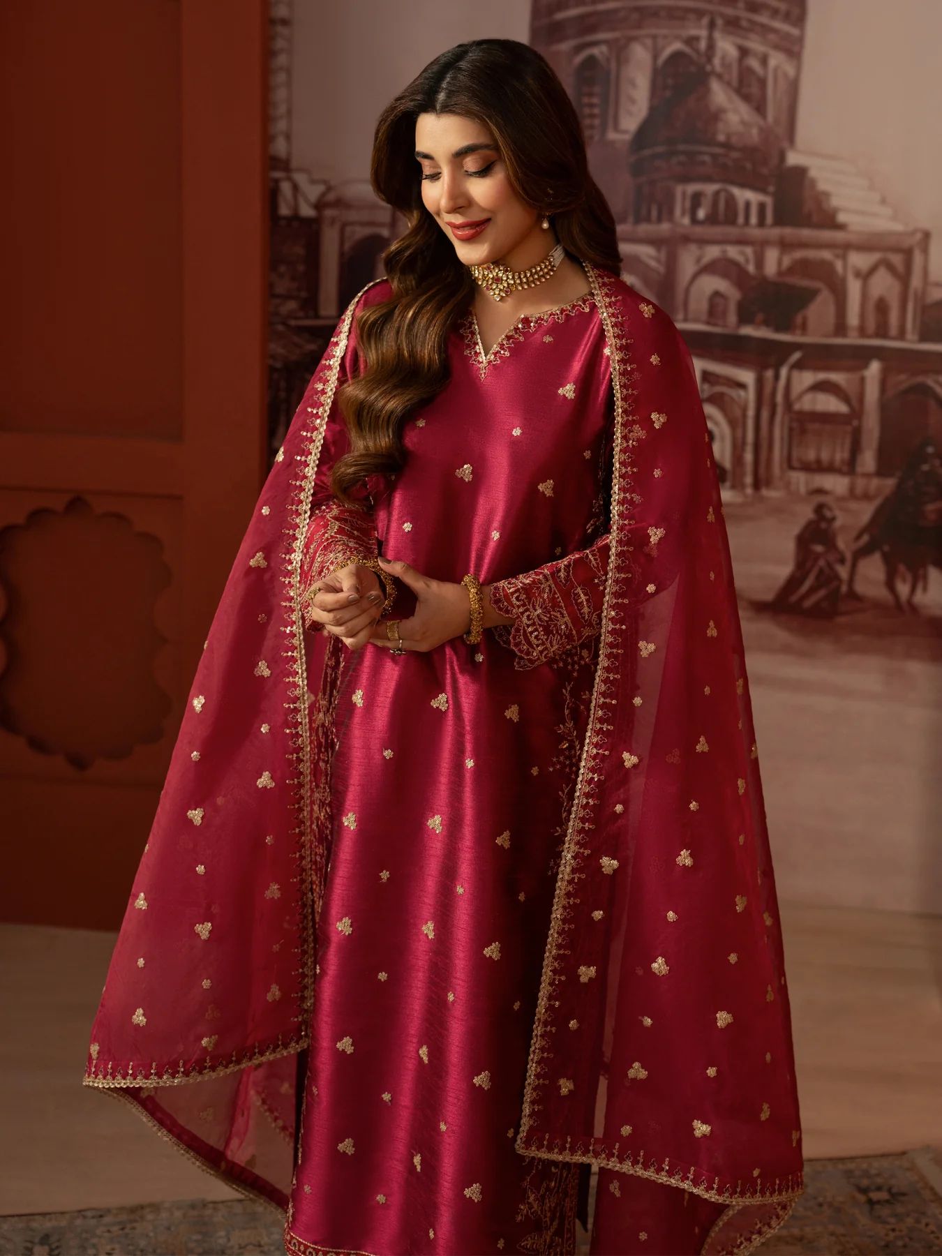 CCM5 Mohagni Chanda Raw Silk Embroidered Suit