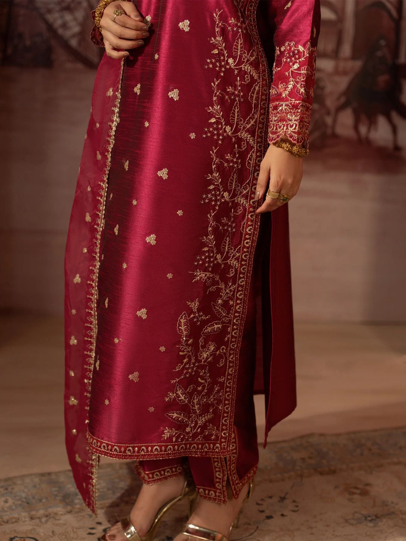 CCM5 Mohagni Chanda Raw Silk Embroidered Suit