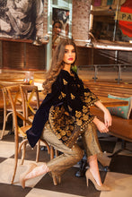 Black Luxe 2 Pcs Luxury Velvet Dress by Gulwarun