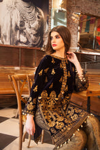 Black Luxe 2 Pcs Luxury Velvet Dress by Gulwarun