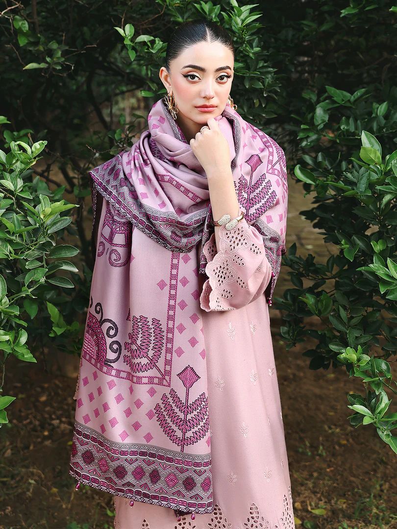 Resham by Mona – Chikankari Dhanak 3pc Winter Suit WMA3