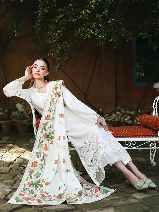 Resham by Mona – Chikankari Dhanak 3pc Winter Suit WMA4
