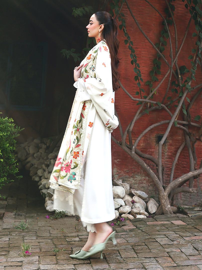 Resham by Mona – Chikankari Dhanak 3pc Winter Suit WMA4