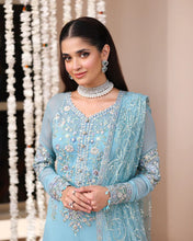 Wafa 3pc Embroidered Chiffon Maxi with Net Dupatta & Lehenga – Ready to Wear