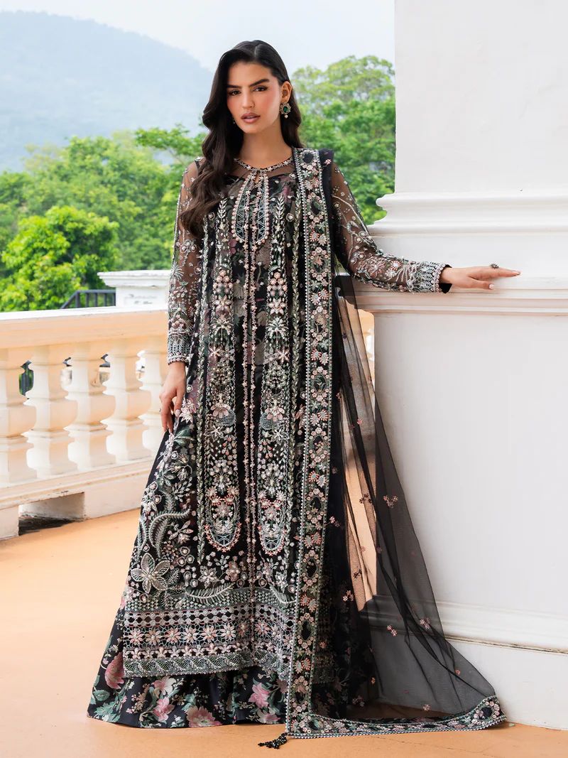 Mona 3pc Handworked Net Suit with Sharara – Meher1