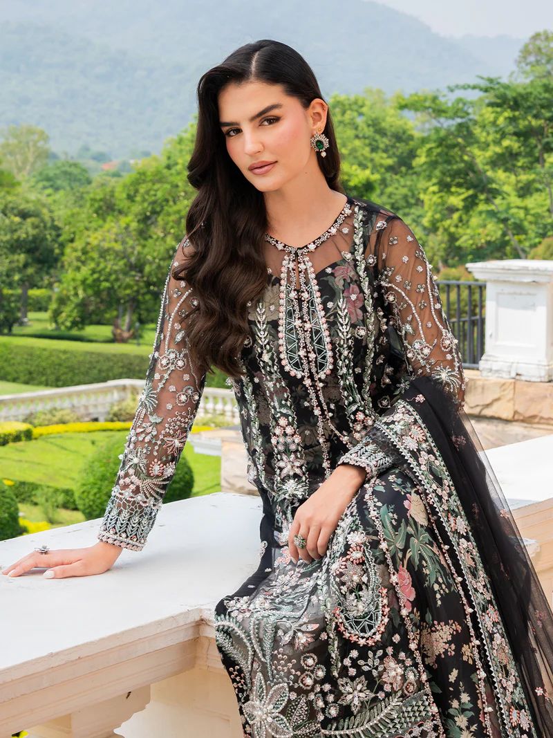 Mona 3pc Handworked Net Suit with Sharara – Meher1