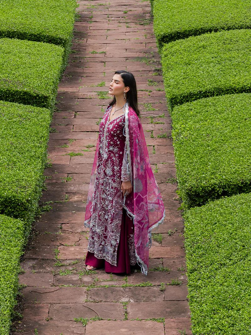 Mona 3pc Handworked Organza Suit with Sharara – Meher2