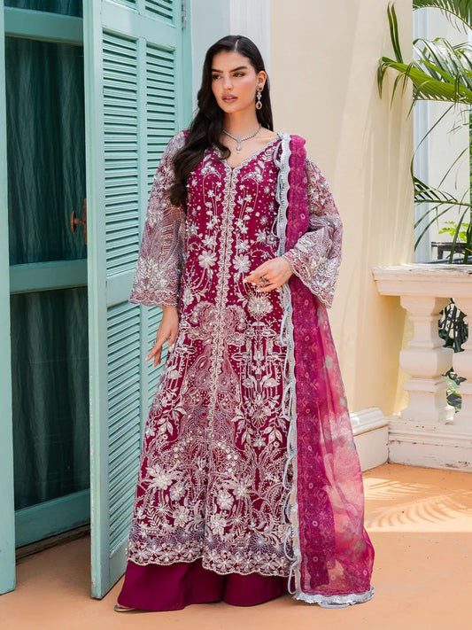 Mona 3pc Handworked Organza Suit with Sharara – Meher2