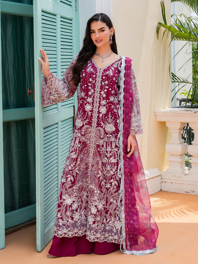 Mona 3pc Handworked Organza Suit with Sharara – Meher2