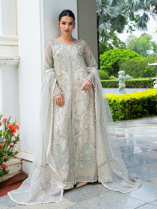 Mona 4pc Handworked Front-Open Organza Suit with Sharara – Meher4