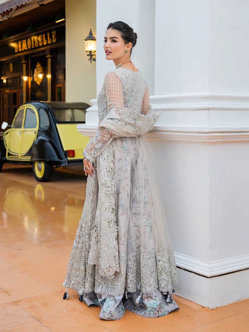 Mona 4pc Handworked Net Suit with Printed Sharara – Meher7