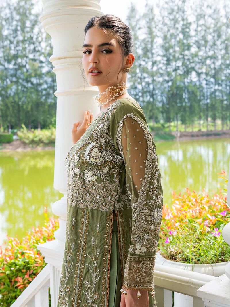 Mona 3pc Handworked Raw Silk Suit with Sharara – Meher6