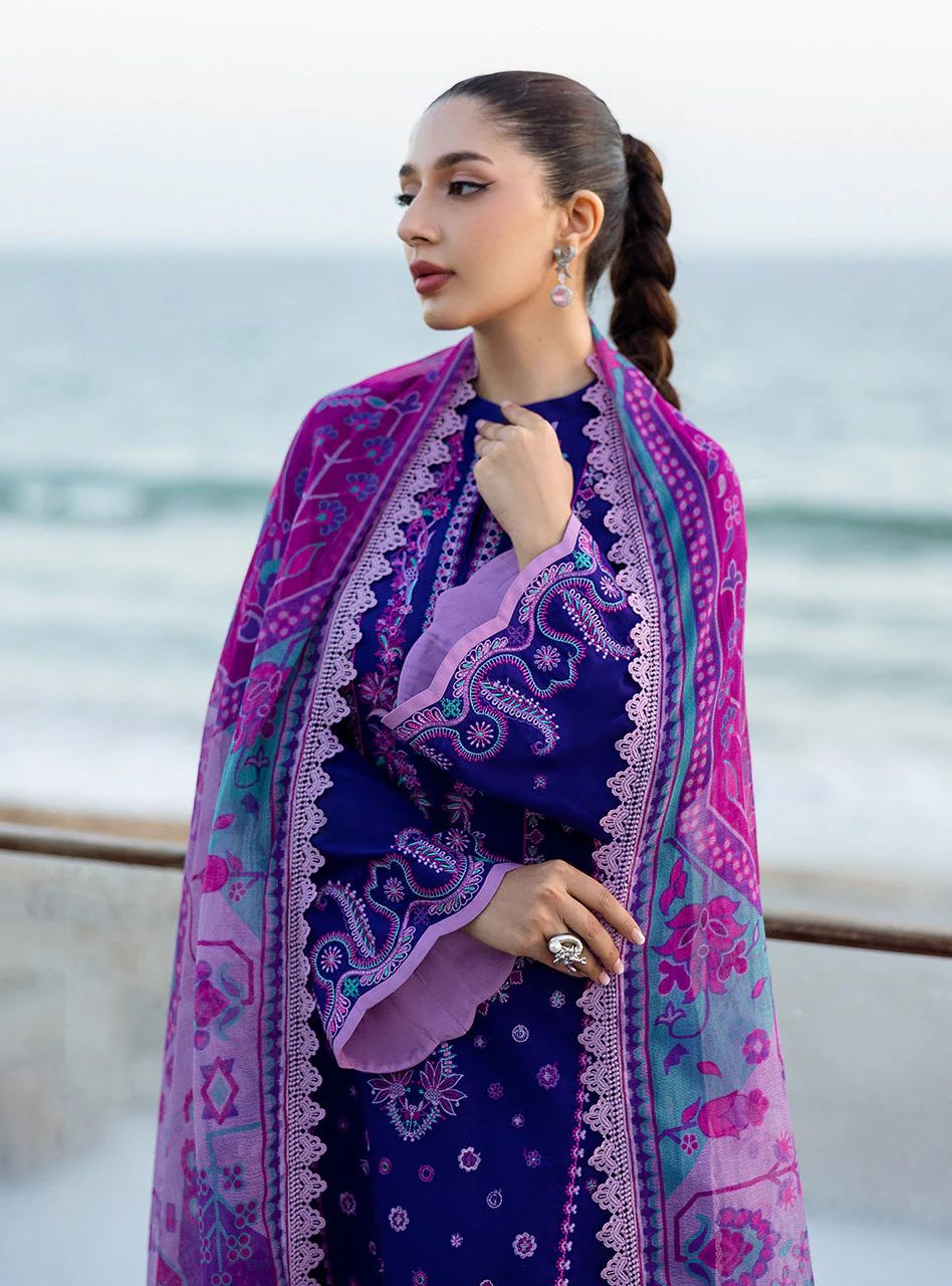 Alayah – Stitched Violet Embroidered Lawn 3pc Suit by Zainab Chottani – ZCTL11