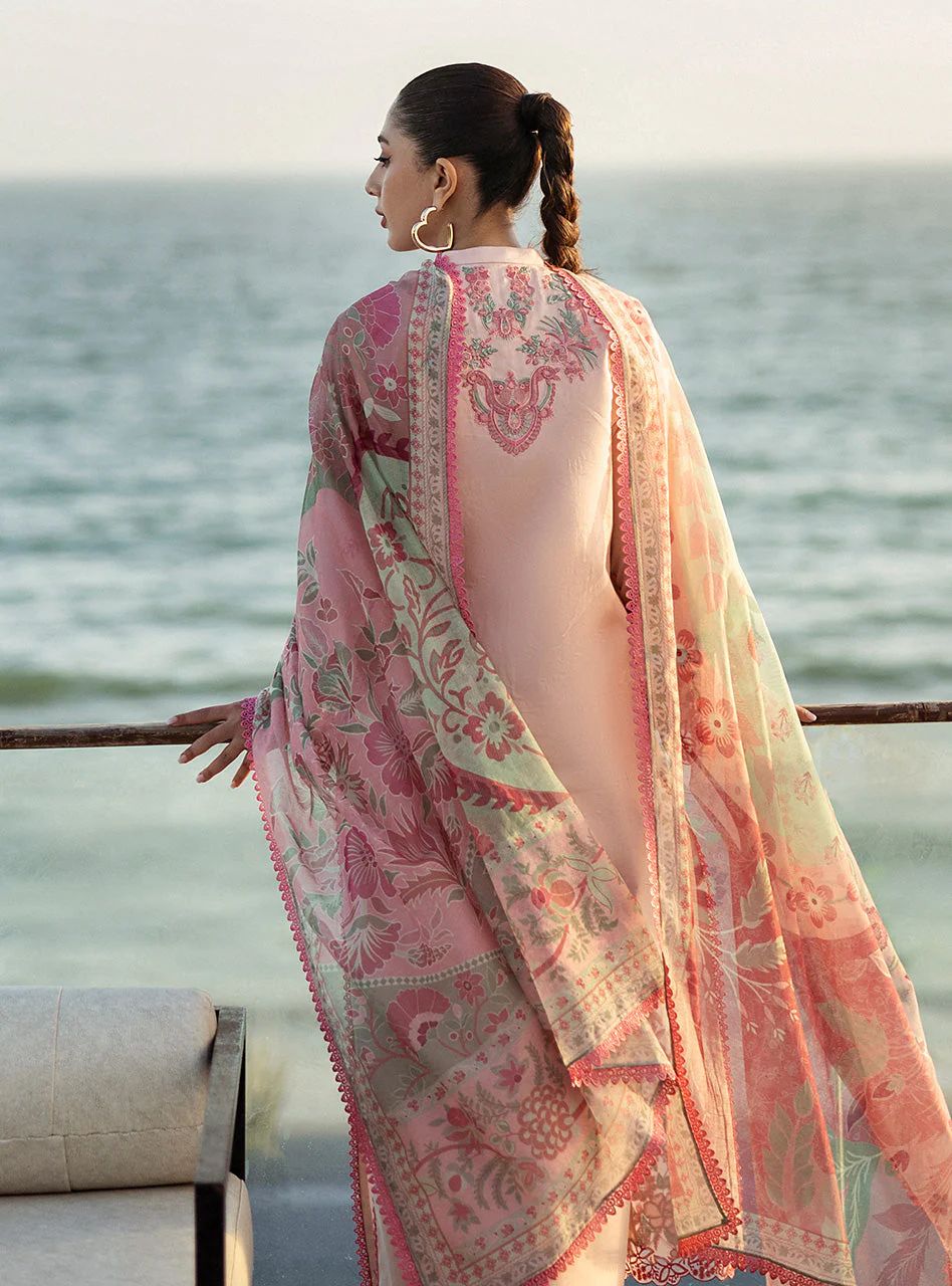 Kaira – Stitched Light Pink Embroidered Lawn 3pc Suit by Zainab Chottani – ZCTL13