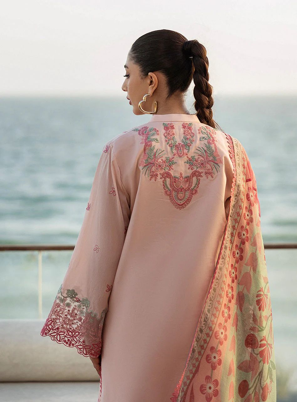 Kaira – Stitched Light Pink Embroidered Lawn 3pc Suit by Zainab Chottani – ZCTL13