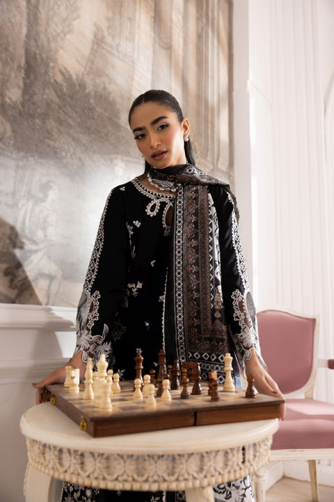 Lawn Breeze by Mohagni – 3pc Ready to Wear Cotton Black Pakistani Suit LMB5