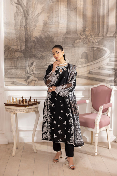 Lawn Breeze by Mohagni – 3pc Ready to Wear Cotton Black Pakistani Suit LMB5