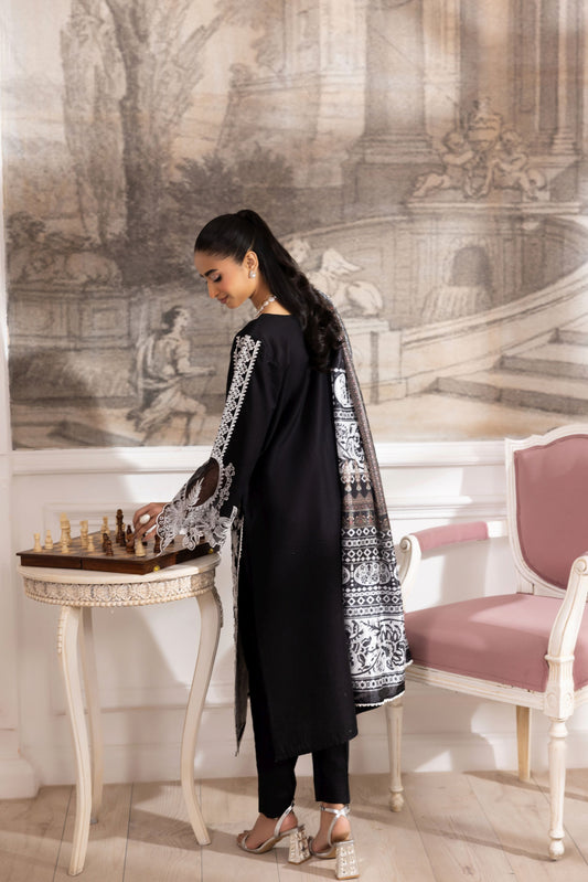 Lawn Breeze by Mohagni – 3pc Ready to Wear Cotton Black Pakistani Suit LMB5