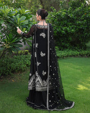 Zyrah 3pc Embroidered Chiffon Maxi with Net Dupatta & Lehenga – Ready to Wear