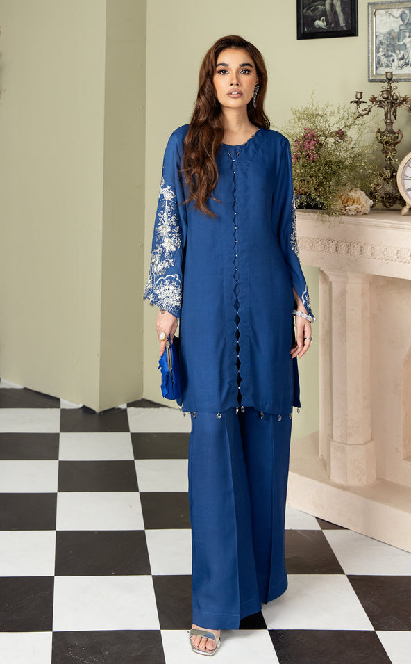 2pc Crepe Embroidered Dress by Ain 34
