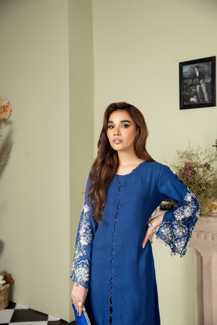 2pc Crepe Embroidered Dress by Ain 34