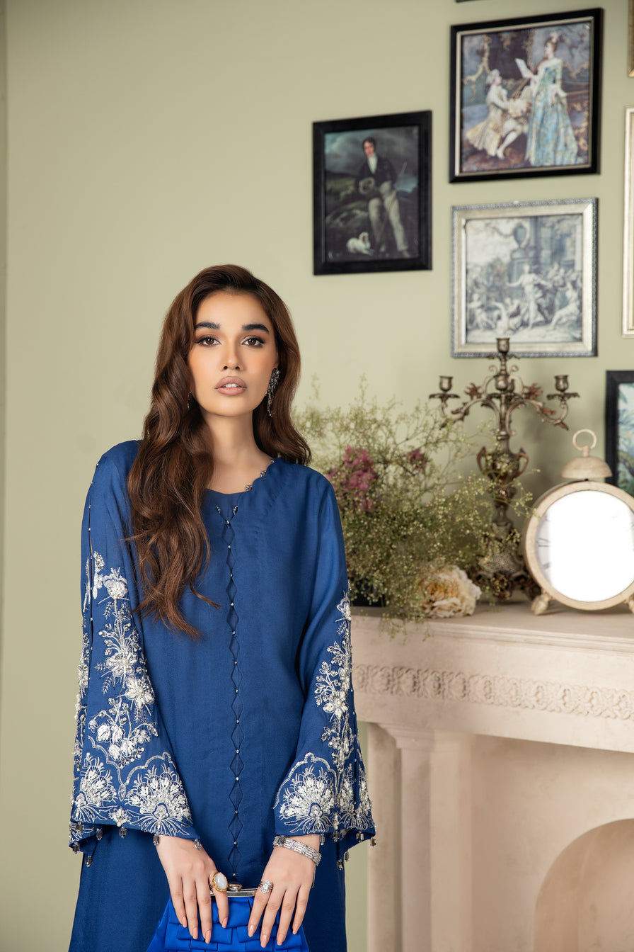 2pc Crepe Embroidered Dress by Ain 34