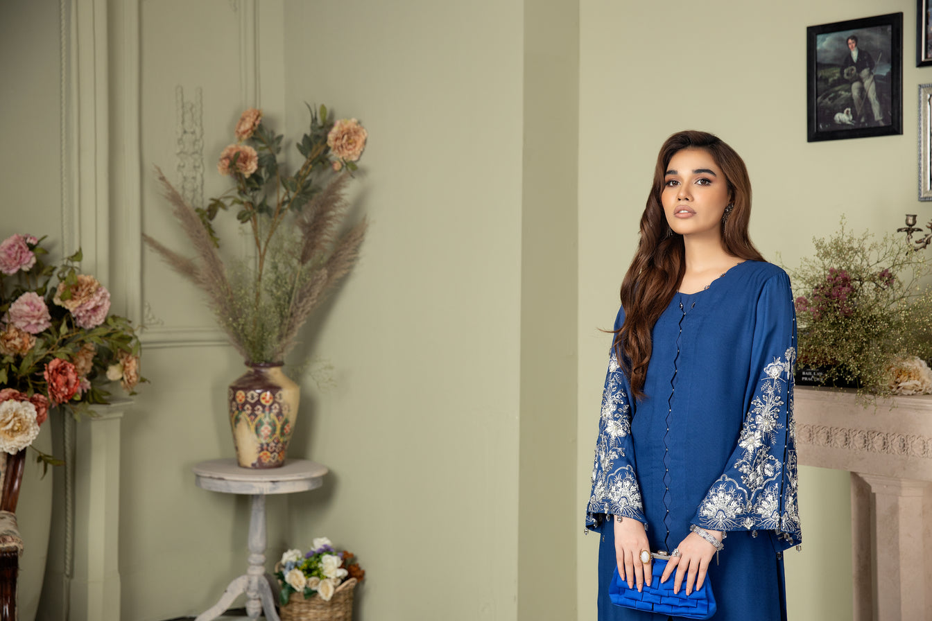 2pc Crepe Embroidered Dress by Ain 34