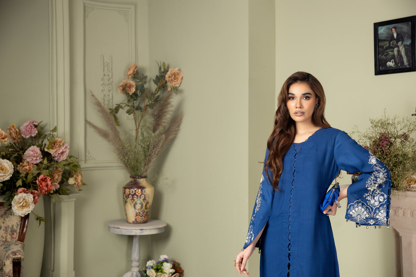 2pc Crepe Embroidered Dress by Ain 34