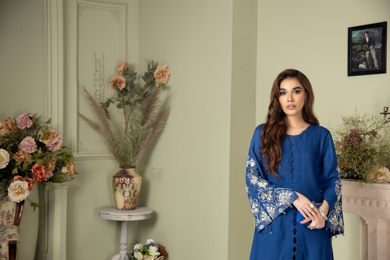 2pc Crepe Embroidered Dress by Ain 34