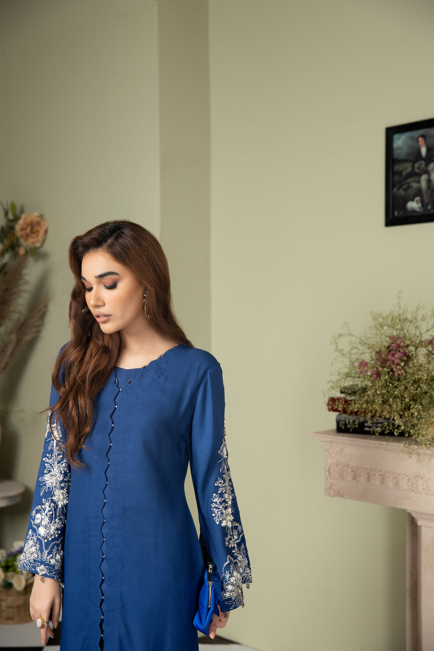 2pc Crepe Embroidered Dress by Ain 34