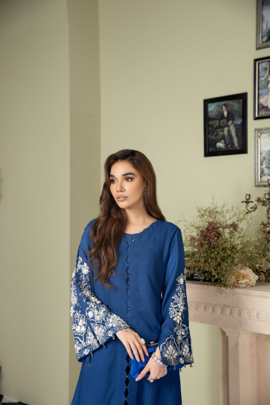 2pc Crepe Embroidered Dress by Ain 34