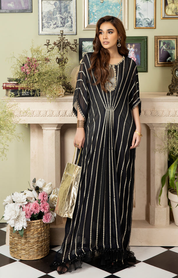 Chiffon Embroidered Cape by Ain 29