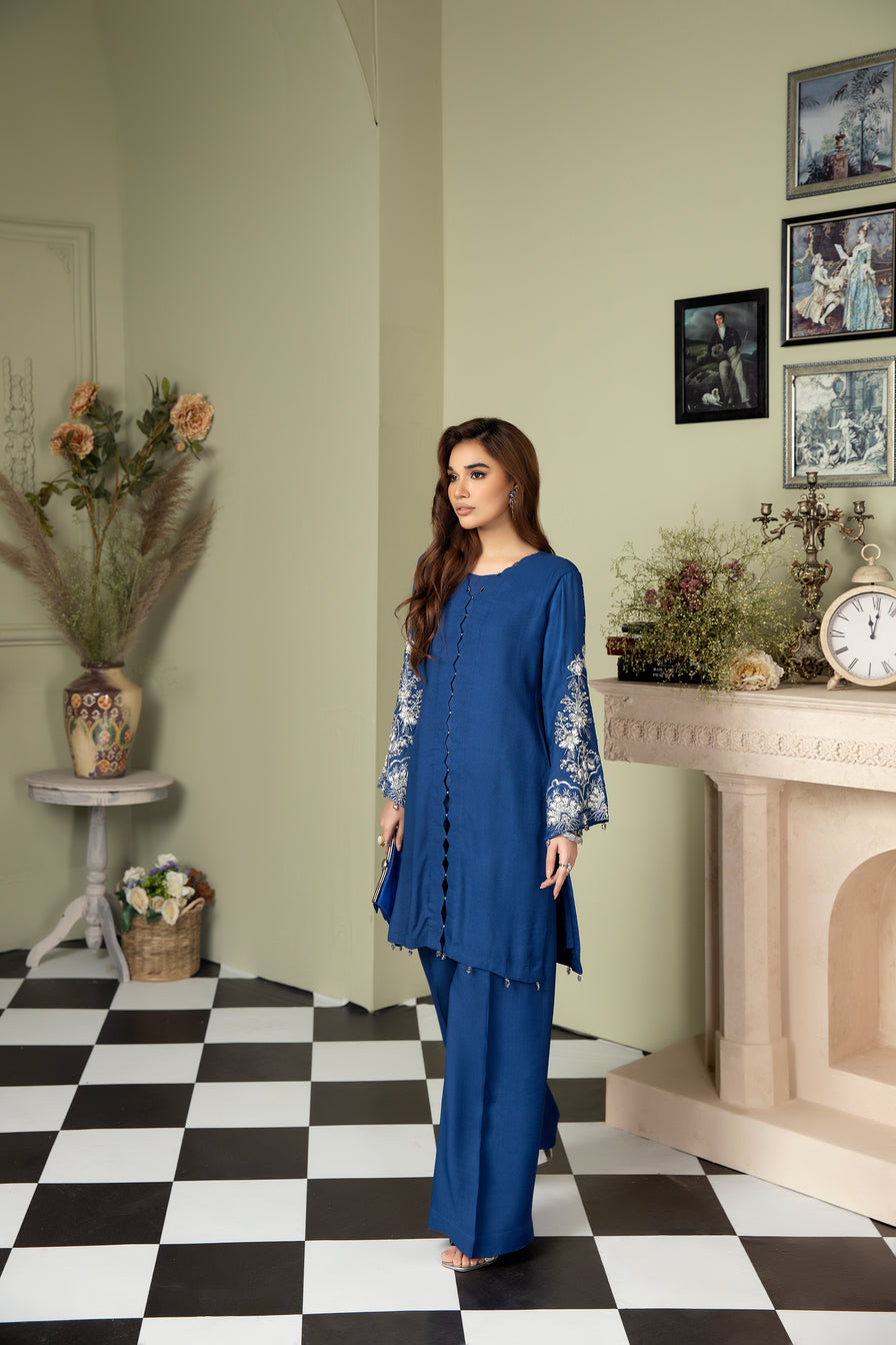 2pc Crepe Embroidered Dress by Ain 34