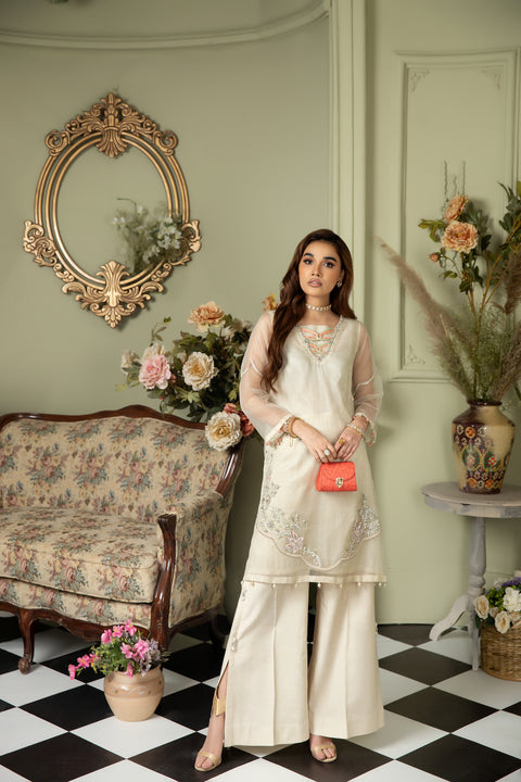 2pc Chiffon Handwork Cape by Ain 28