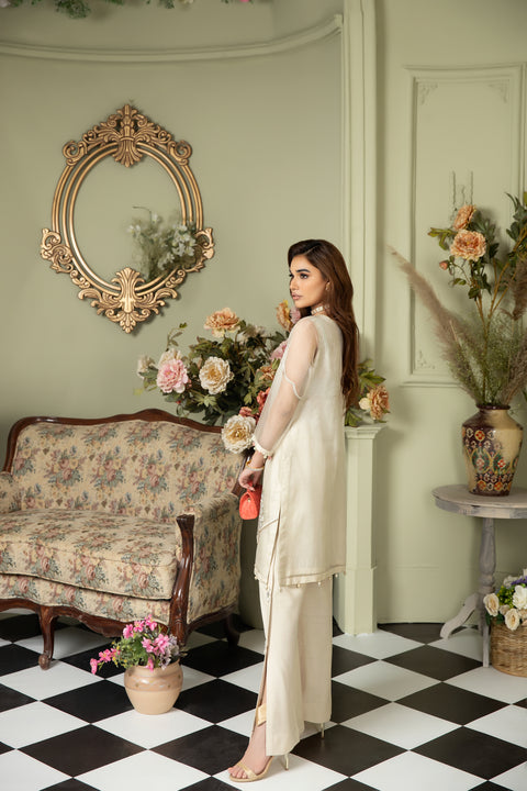2pc Chiffon Handwork Cape by Ain 28